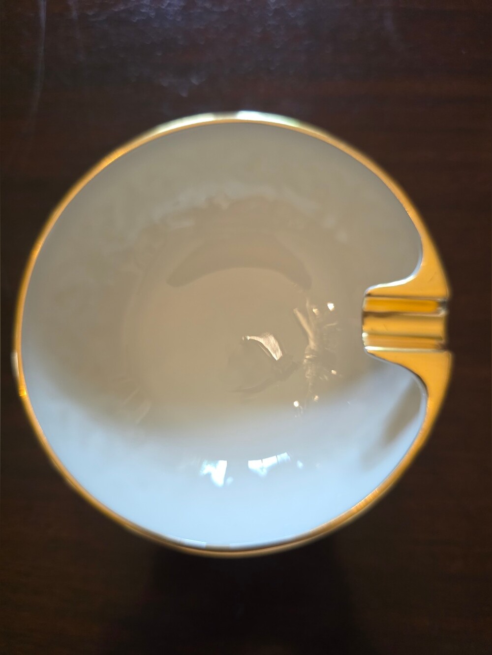 Lenox White and Gold Porcelain Ashtray
